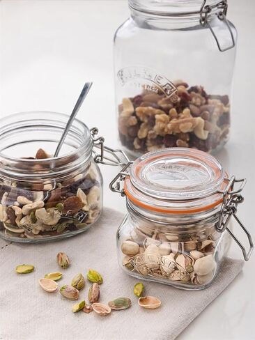 Kilner Square Clip Top Jar 250ml (0.25L) Airtight Glass Jar for Storing Herbs Spices Dried Fruits Nuts and Seeds in Kuwait