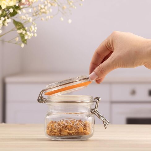 Kilner Square Clip Top Jar 250ml (0.25L) Airtight Glass Jar for Storing Herbs Spices Dried Fruits Nuts and Seeds in Kuwait