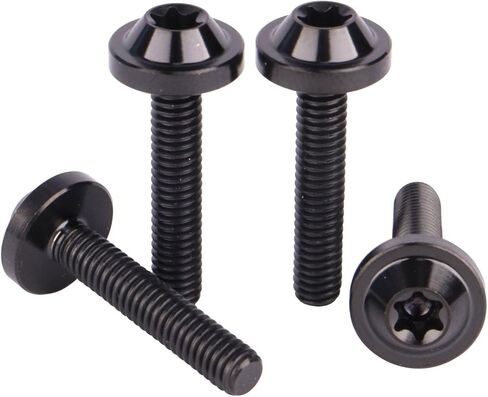 4Pcs Titanium Bolt M4x10 15 20mm Button Torx Head Screw for Bicycle Motorcycle (Black, M4x20mm) in Kuwait