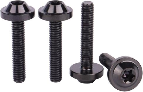 4Pcs Titanium Bolt M4x10 15 20mm Button Torx Head Screw for Bicycle Motorcycle (Black, M4x20mm) in Kuwait