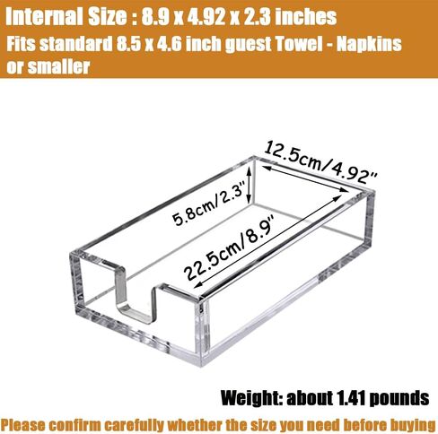 حامل منديل أكريليك ، حامل منشفة ضيوف ، للفندق ، البار ، المطعم ، الحفلات ، حفلات الزفاف ، غرفة المعيشة ، مطبخ واضح in Kuwait