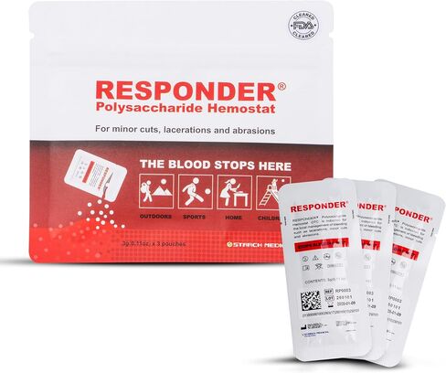 Responder First Aid Powder- FDA Cleared for Use in First-Aid Situations, 100% Plant-Based, Instantly Stops Bleeding - Essential for Camping Safety, Survival Equipment in Saudi Arabia