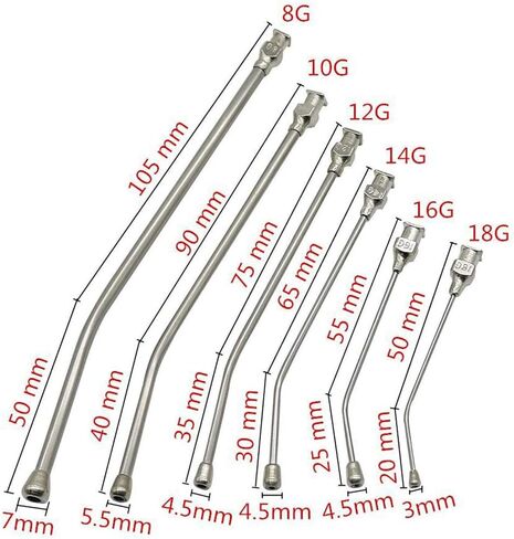 2pcs الثروة الحيوانية الصغيرة حيوان الحيوانات الأليفة الدائرية المسلحة المسلحة ، 6pcs المنحنية أنابيب التغذية ، رأس المعادن يمنع أضرار اللدغة (30 مل) in Kuwait