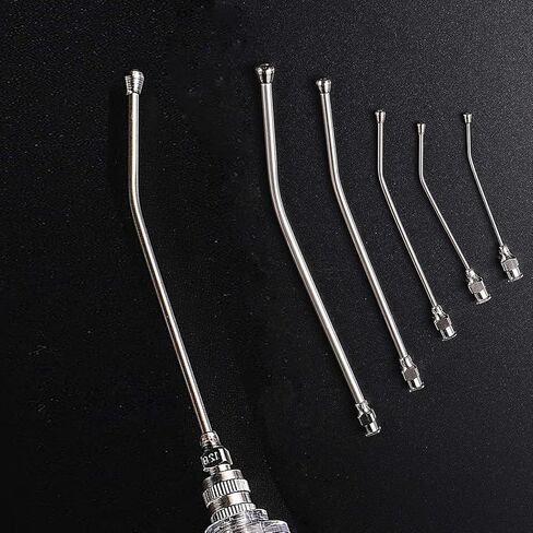 2pcs الثروة الحيوانية الصغيرة حيوان الحيوانات الأليفة الدائرية المسلحة المسلحة ، 6pcs المنحنية أنابيب التغذية ، رأس المعادن يمنع أضرار اللدغة (30 مل) in Kuwait