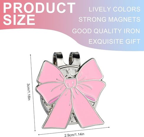 Pink Bow Golf Ball Marker ، Magnetic Golf Ball Marker Hat Clip Strong Magnetic Cute Decoration Accority for Golfer Bag Cap Women Men Gen in Saudi Arabia