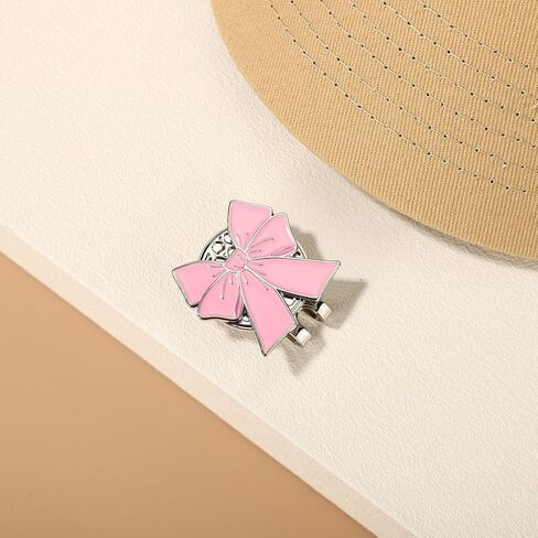 Pink Bow Golf Ball Marker ، Magnetic Golf Ball Marker Hat Clip Strong Magnetic Cute Decoration Accority for Golfer Bag Cap Women Men Gen in Saudi Arabia