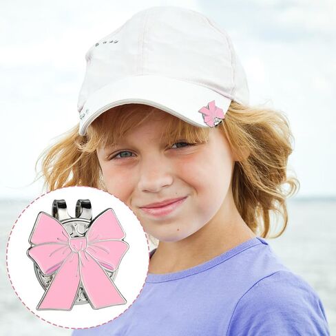 Pink Bow Golf Ball Marker ، Magnetic Golf Ball Marker Hat Clip Strong Magnetic Cute Decoration Accority for Golfer Bag Cap Women Men Gen in Saudi Arabia