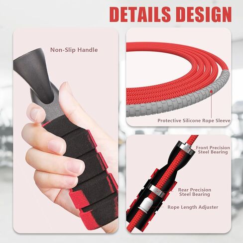 حبل القفز للنساء والرجال قابلة للتعديل طول القطن حبل تخطي للبالغين والأطفال معدات تمرين لفقدان الوزن ، القلب ، الملاكمة والملاكمة المناسبة للمنزل والصالة الرياضية والاستخدام المدرسي in Kuwait