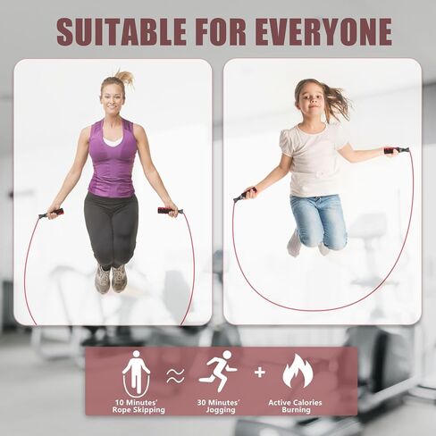 حبل القفز للنساء والرجال قابلة للتعديل طول القطن حبل تخطي للبالغين والأطفال معدات تمرين لفقدان الوزن ، القلب ، الملاكمة والملاكمة المناسبة للمنزل والصالة الرياضية والاستخدام المدرسي in Kuwait