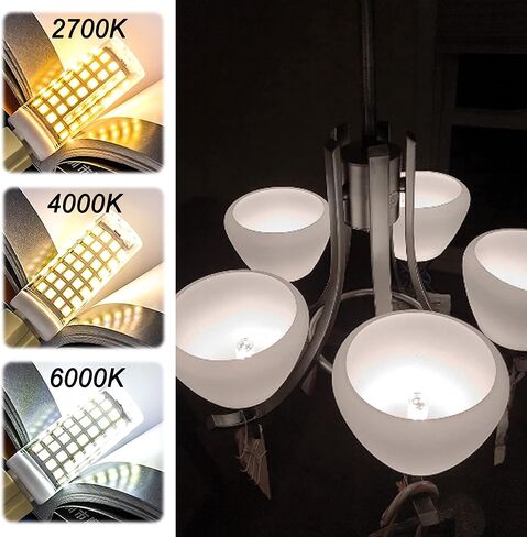 Alide E12 C7 LED LED Candelabra Plubbs 6000K Whitt White ، 60W مكافئ هالوجين ، T6 قاعدة صغيرة 120 فولت مصابيح الضوء 6W أبيض بارد لثريا مروحة السقف ، 550LM 10 حزم in Kuwait