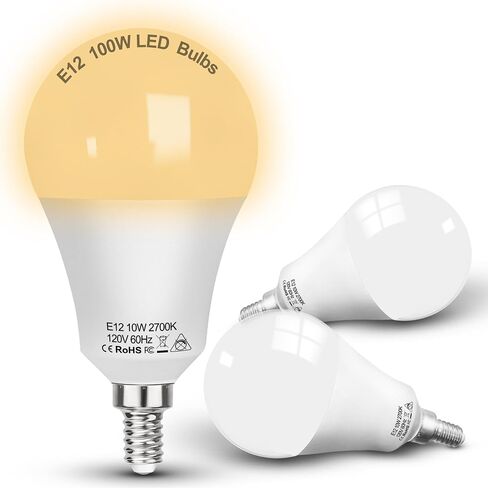 Alide E12 C7 LED LED Candelabra Plubbs 6000K Whitt White ، 60W مكافئ هالوجين ، T6 قاعدة صغيرة 120 فولت مصابيح الضوء 6W أبيض بارد لثريا مروحة السقف ، 550LM 10 حزم in Kuwait