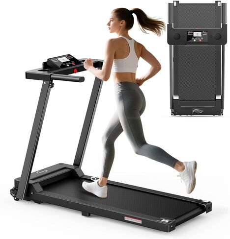 مطحنة Juturna للمنزل ، حلقة مفرغة قابلة للطي محمولة ، وسادة المشي مع شريط مقبض ، وسادة المشي 3.0 حصان مع سعة 300 رطل ، مطحنة قابلة للطي مع شاشة LED in Kuwait