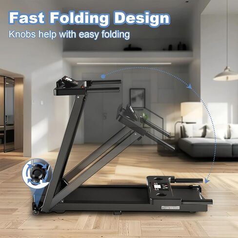 مطحنة Juturna للمنزل ، حلقة مفرغة قابلة للطي محمولة ، وسادة المشي مع شريط مقبض ، وسادة المشي 3.0 حصان مع سعة 300 رطل ، مطحنة قابلة للطي مع شاشة LED in Kuwait