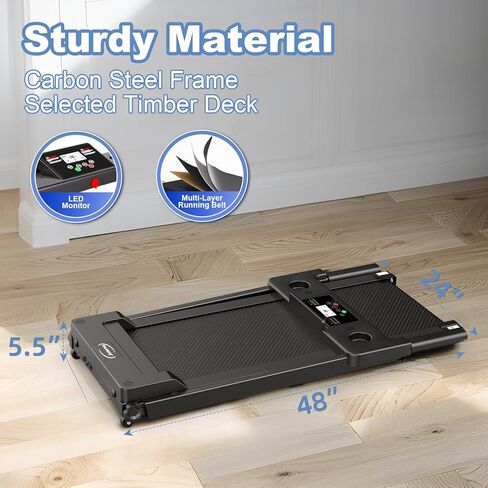 مطحنة Juturna للمنزل ، حلقة مفرغة قابلة للطي محمولة ، وسادة المشي مع شريط مقبض ، وسادة المشي 3.0 حصان مع سعة 300 رطل ، مطحنة قابلة للطي مع شاشة LED in Kuwait