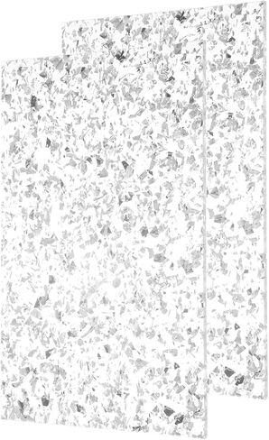 Meccanixity 2pcs Silver Glitter Acrylic Sheets 1/8 "سمك 12" x8 "شفافة من ألواح البلاستيك PMMA المبررة الفراغ in Saudi Arabia