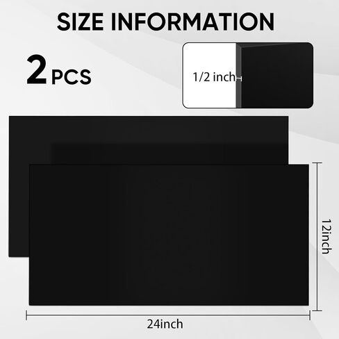 2pcs ورقة بلاستيكية HDPE 1/2 بوصة السمك 24 "× 12" ، صفائح البولي إيثيلين الصلبة ، كتلة بلاستيكية البولي إيثيلين عالية الكثافة لمشاريع DIY لمشاريع ديكور المنزل in Kuwait