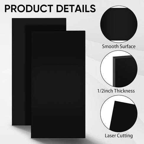 2pcs ورقة بلاستيكية HDPE 1/2 بوصة السمك 24 "× 12" ، صفائح البولي إيثيلين الصلبة ، كتلة بلاستيكية البولي إيثيلين عالية الكثافة لمشاريع DIY لمشاريع ديكور المنزل in Kuwait