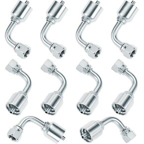 QWORK 10 Pack 1/4" Hydraulic Fittings, 1/4" JIC 37° Female 90 Degree Hydraulic Hose Repair Kit in Kuwait