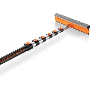 4-12 ft Window Washer Squeegee Kit with Extension Pole (20+ Foot Reach) // Long Handle Squeegee for Window Cleaning & Car Cleaning Multi-Use//Telescopic Professional Window Cleaning Squeegee for Home in Kuwait