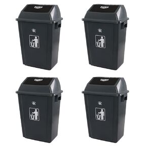 Gainhope 4 حزمة 13 جالون علبة المطبخ الكبيرة ، علبة القمامة البلاستيكية للداخلية أو الخارجية أو التجارية ، رمادية in Kuwait
