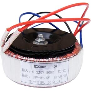 1pcs Double 15v 3-Wire 40w Pure Copper Wire Iron core toroidal Transformer Size 85MMx35MM in Saudi Arabia