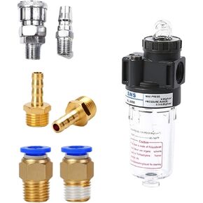 1PC AL2000 سلسلة وحدة المعالجة الهوائية الهوائية مرشح تزييري G1/4 "Port Pneumatic Air Thawricator ضاغط (موصل الكمبيوتر ، 10 مم) in Kuwait