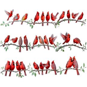 9pcs مضحك الطيور الملونة فينيل شارات على جدار الفرع سهلة القشر والعصا أنماط ألوان مائية لطيفة ملصقات جدار الفينيل in Kuwait