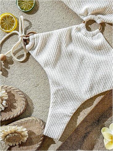 Oyoangle Women's Monokini Swimsuits خاتم محكم المرتبط بقطع قطعة واحدة للاستحمام in Saudi Arabia