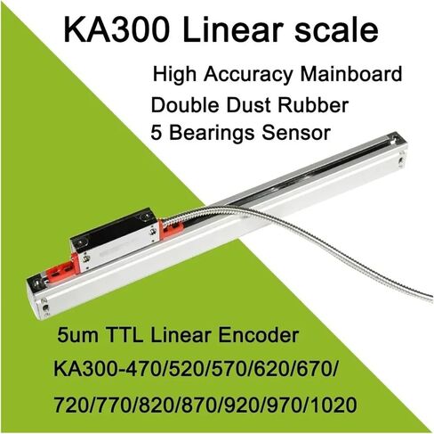 Lathe Milling DRO Scale KA300 620 670 720 770 820 870 920 970 1020mm Sensor 0.005mm TTL KA-300 Linear Encoder(KA300-1020mm 5um) in Saudi Arabia