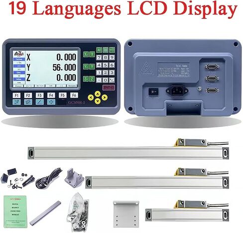 19 لغة 3 محور LCD DRO 2 AXIS LCD DRO Set Digital Readout مع 2/3pcs 50-1000mm مسطرة تشفير المقياس الخطي لطحن المخرطة (GCS908-2 LCD DRO مجموعة) in Saudi Arabia