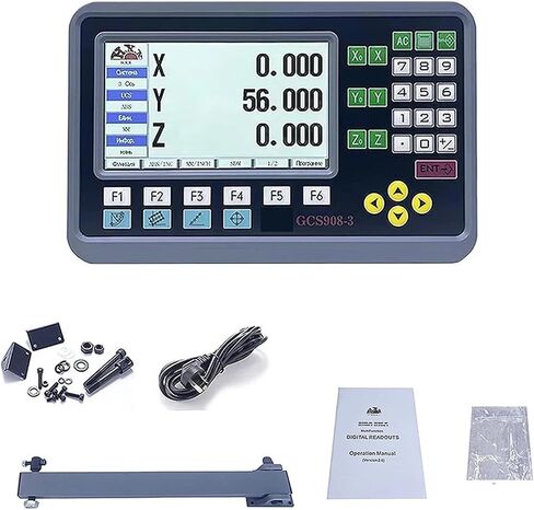 19 لغة 3 محور LCD DRO 2 AXIS LCD DRO Set Digital Readout مع 2/3pcs 50-1000mm مسطرة تشفير المقياس الخطي لطحن المخرطة (GCS908-2 LCD DRO مجموعة) in Saudi Arabia