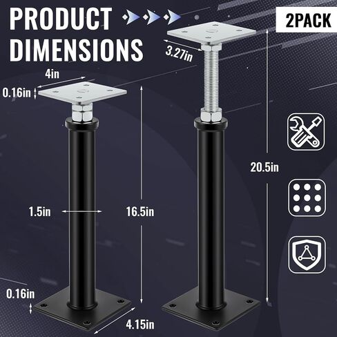 Zonon 4 Pack Post Post Jool Post ، 6 "-9" نطاق الارتفاع ، مقبس المسمار Mini House لأرضيات الرافعات التي تصل إلى 7000 رطل حتى 7000 رطل in Kuwait