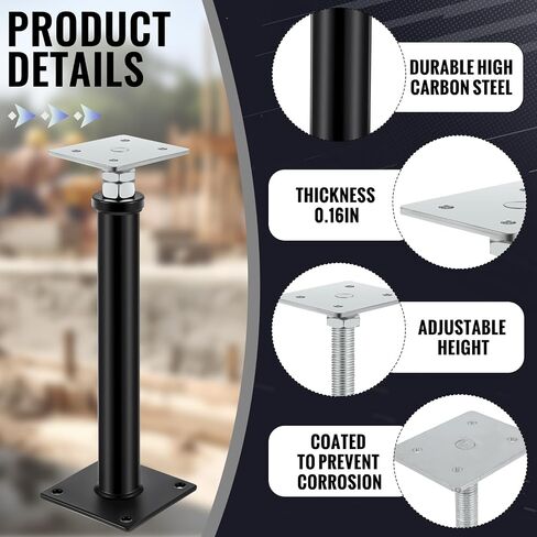 Zonon 4 Pack Post Post Jool Post ، 6 "-9" نطاق الارتفاع ، مقبس المسمار Mini House لأرضيات الرافعات التي تصل إلى 7000 رطل حتى 7000 رطل in Kuwait