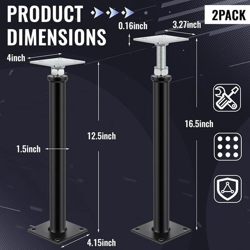 Zonon 4 Pack Post Post Jool Post ، 6 "-9" نطاق الارتفاع ، مقبس المسمار Mini House لأرضيات الرافعات التي تصل إلى 7000 رطل حتى 7000 رطل in Kuwait