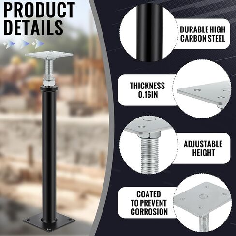 Zonon 4 Pack Post Post Jool Post ، 6 "-9" نطاق الارتفاع ، مقبس المسمار Mini House لأرضيات الرافعات التي تصل إلى 7000 رطل حتى 7000 رطل in Kuwait