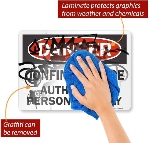 SmartSign-U1-1020-ND_14x10 ملصق الفينيل اللاصقة ، الأسطورة "الخطر: الموظفين المحصورون الفضاء فقط" ، 10 "عالية x 14" ، أسود/أحمر على الأبيض 10 "× 14" ملصق الفينيل in Saudi Arabia