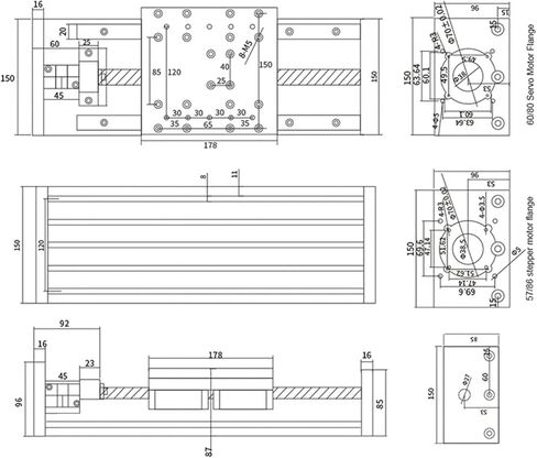 Sliding Table Travel 100mm to 2000mm HGR20 Linear Rail SFU1605 SFU1610 Ball Screw(SFU1605,Effective 1750mm) in Kuwait