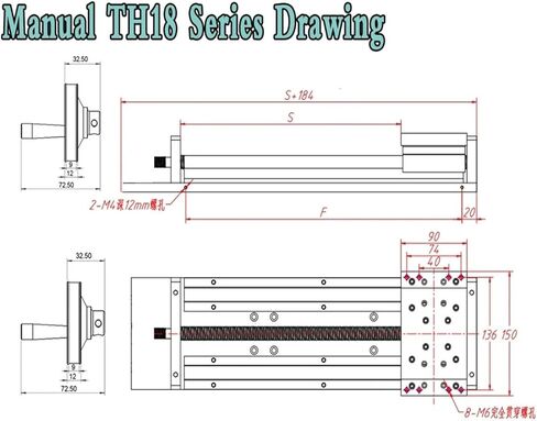 [Handwheel and Cover] Linear Movement Module Platform Dust Cover Heavy Load Guide SFU1605 /1610 100-1000mm Stroke Handwheel Slide(SUF1610-600mm Stroke) in Kuwait