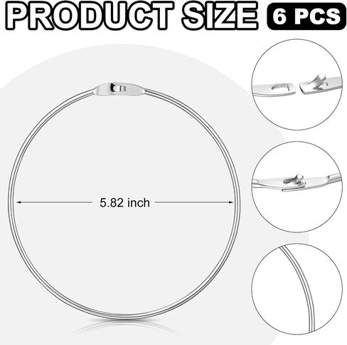 Zonon 3 Pack 6 Inch Metal Rings Wrench Organizer Easy to Open and Close Heavy Duty for Bib Vests Craft Index Card Dream Catcher Key in Saudi Arabia