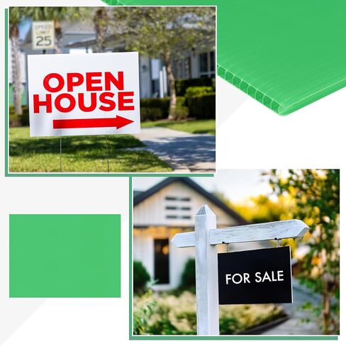 6-Pack Corrugated Plastic Sheets, 12 Inch x 16 Inch Waterproof Blank Corrugated Poster Board Yard Signs for Garage Sale/Office/Classroom/Party/Lawn Sign Road [4mm Thick, White] in Saudi Arabia