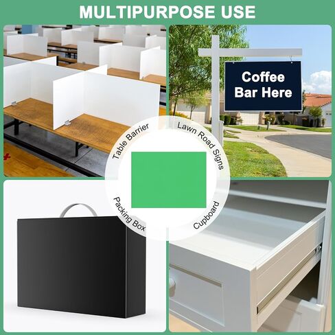 6-Pack Corrugated Plastic Sheets, 12 Inch x 16 Inch Waterproof Blank Corrugated Poster Board Yard Signs for Garage Sale/Office/Classroom/Party/Lawn Sign Road [4mm Thick, White] in Saudi Arabia