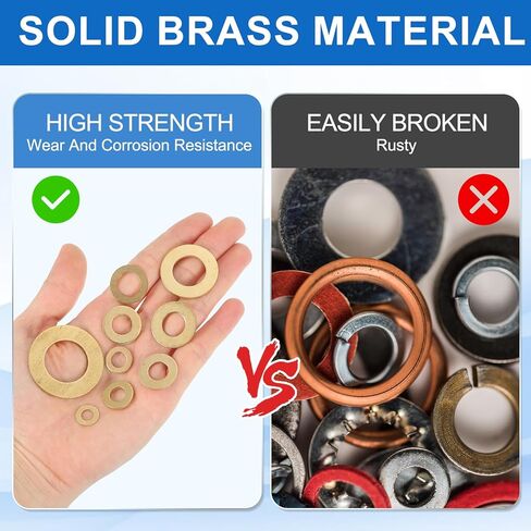Meccanixity 320 Pack Brass Brass Washer ، M2 Copper Washers Crush Kit Kit Linds ، 2mm id ، 5mm OD ، سمك 0.4 مم للبراغي إصلاح آلات البراغي ، البناء في الهواء الطلق in Saudi Arabia