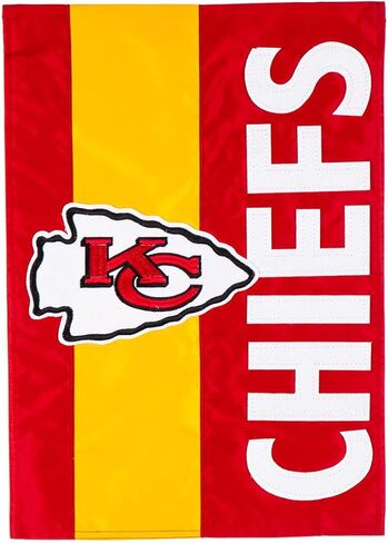 Team Sports America NFL Kansas City Chiefs Logo Logo Flag Flag Gardique Garden ، 12.5 × 18 بوصة ديكور داخلي في الهواء الطلق لعشاق كرة القدم in Saudi Arabia