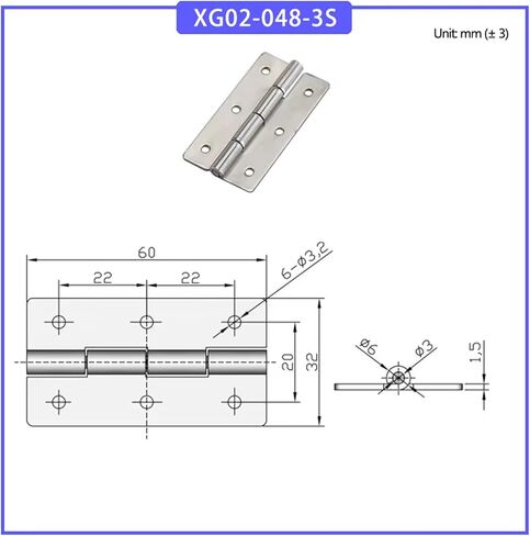 الأتمتة 304 XG02-048-2S XG02-048-3S مفصلات قابلة للطي من الفولاذ المقاوم للصدأ 1PCs (XG02-048-3S) in Kuwait