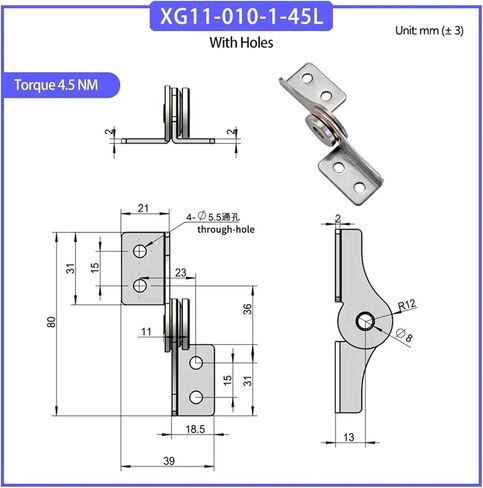 من خلال فتحة عزم الدوران الثقب 304 مقاوم للصدأ 1pcs (XG11-010-1-45R) in Saudi Arabia
