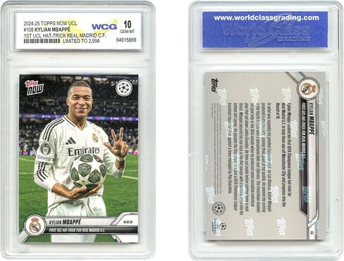 2024-25 Topps UCL KYLIAN MBAPPE 1st Hat Trick Real Madrid Card #108 - Graded GEM Mint 10 in Saudi Arabia
