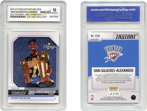 2025 Panini SHAI GILGEOUS-Alexander SGA OKC Thunder Champions NBA Finals MVP Card #638 - Graded GEM Mint 10 in Saudi Arabia
