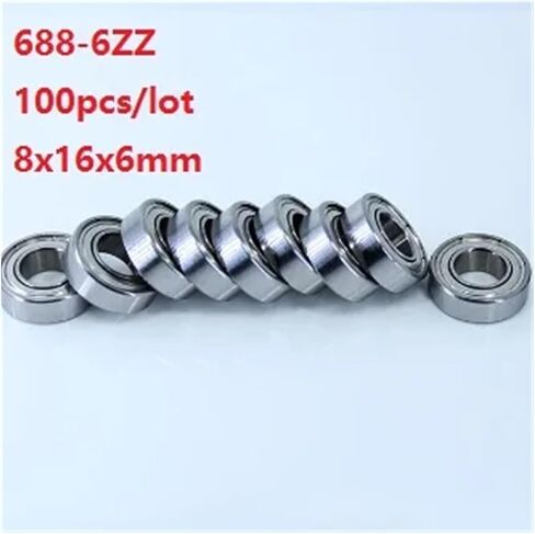 100pcs/lot 688-6ZZ 688 /W6 Bearing Shielded 8x16x6mm deep Groove Ball Bearings 8 * 16 * 6mm in Saudi Arabia