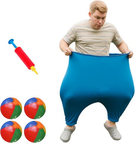 Granny Pants Yard Game ، لعبة الحفلات الكبيرة في الهواء الطلق ، ألعاب Super Gaint Pants Challenge مع 4 كرات نطاط ومضخة واحدة ، نشاط الفناء الخلفي المرح للبالغين ، مجموعة ألعاب Family Field Team Relay Relay in Saudi Arabia