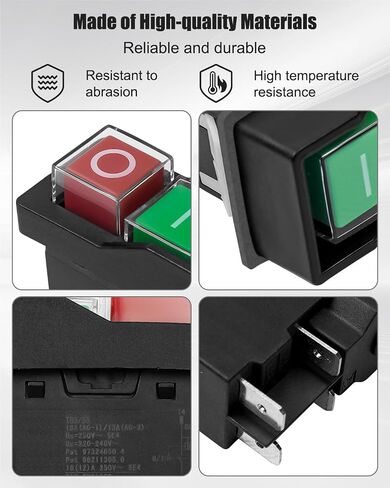 Pushbutton Switch Replace KJD17, Electromagnetic Switch 220V 4-Pin 16A, Magnetic Switch On-Off for Garden Tools Machine Tools Large Power Tools Replacement Parts in Saudi Arabia